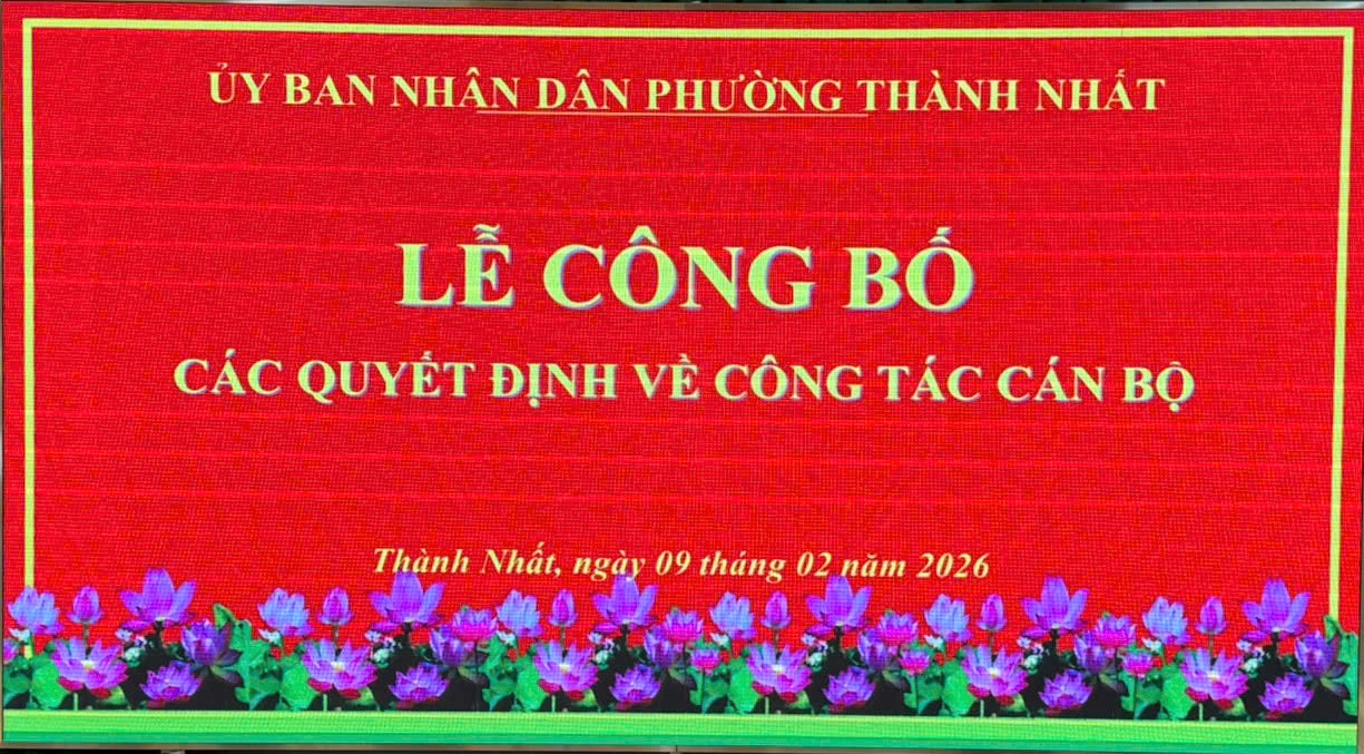 Phường Thành Nhất tổ chức Hội nghị công bố các Quyết định về công tác cán bộ